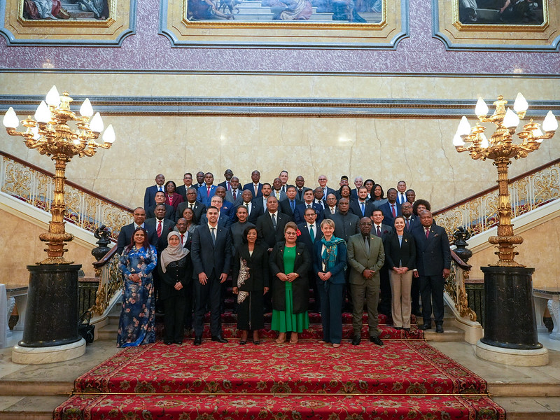 Foreign Ministers from across the Commonwealth at Lancaster House in London for the 26th Commonwealth Foreign Affairs Ministers Meeting